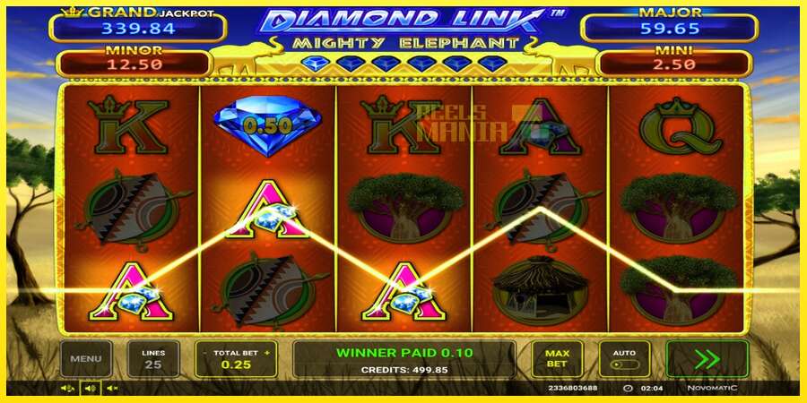 Riktiga pengar med en spelautomat Diamond Link: Mighty Elephant, bild 2