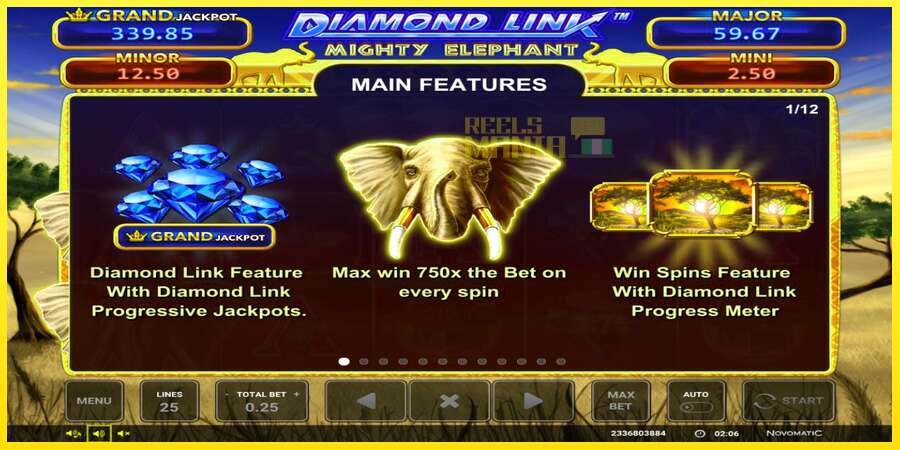 Riktiga pengar med en spelautomat Diamond Link: Mighty Elephant, bild 3