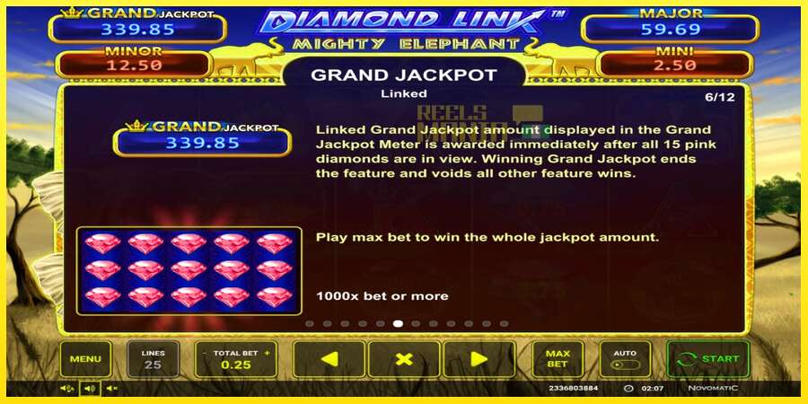 Riktiga pengar med en spelautomat Diamond Link: Mighty Elephant, bild 4