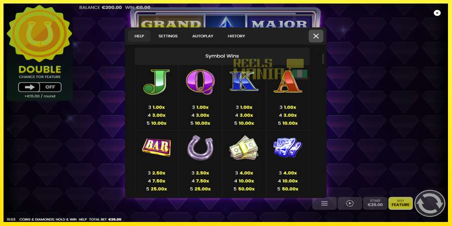 Riktiga pengar med en spelautomat Coins & Diamonds: Hold and Win, bild 5