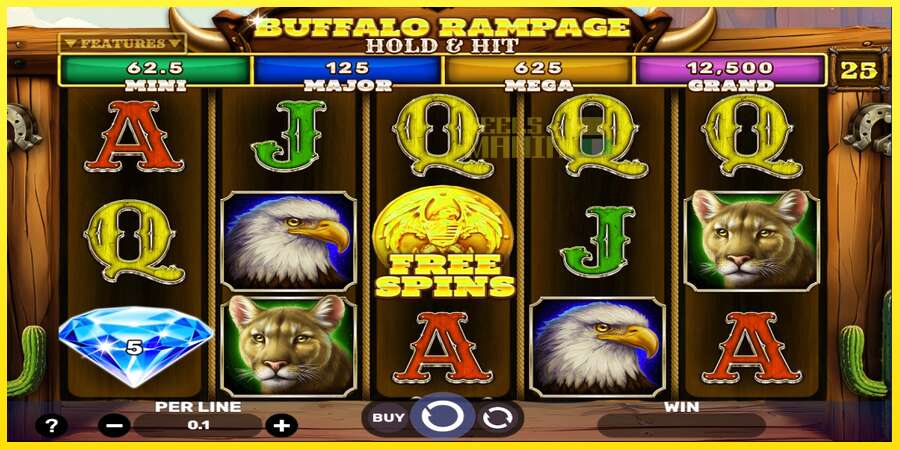 Riktiga pengar med en spelautomat Buffalo Rampage Hold & Hit, bild 2