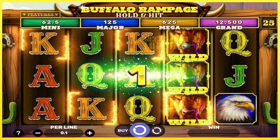 Riktiga pengar med en spelautomat Buffalo Rampage Hold & Hit, bild 3