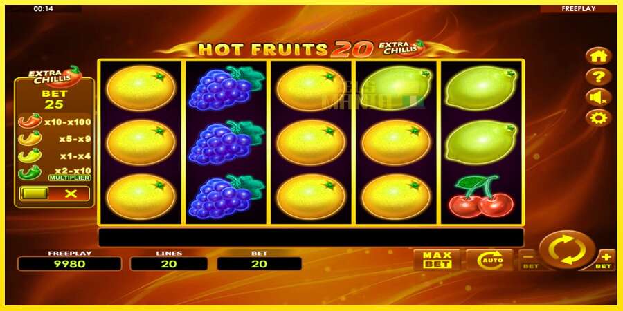 Riktiga pengar med en spelautomat Hot Fruits 20 Extra Chillis, bild 2