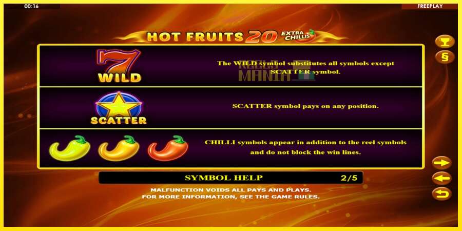 Riktiga pengar med en spelautomat Hot Fruits 20 Extra Chillis, bild 5