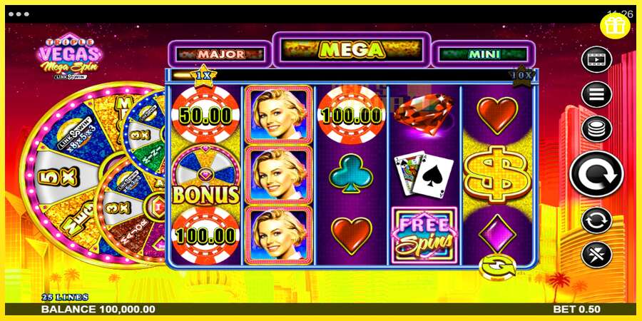 Riktiga pengar med en spelautomat Triple Vegas Mega Spin, bild 1