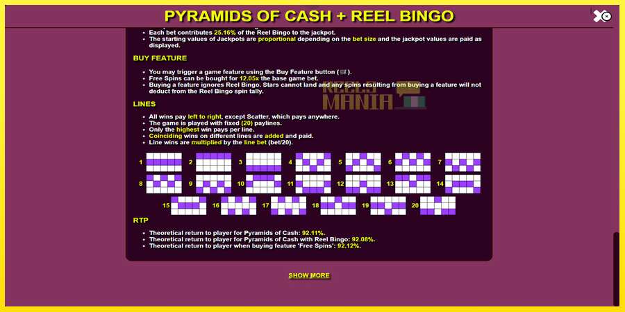 Riktiga pengar med en spelautomat Pyramids of Cash with Reel Bingo, bild 6