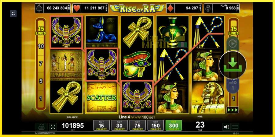 Riktiga pengar med en spelautomat Rise of Ra, bild 3