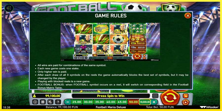 Riktiga pengar med en spelautomat Football Mania Deluxe, bild 6