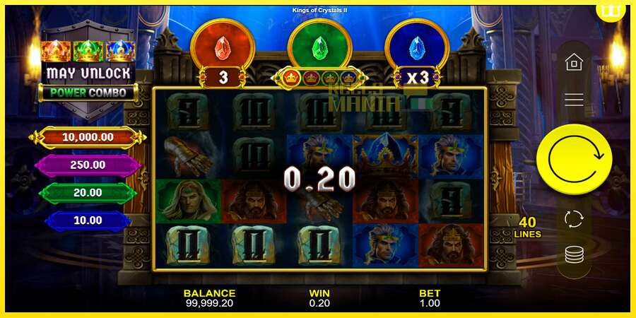 Riktiga pengar med en spelautomat Kings of Crystals II Power Combo, bild 2