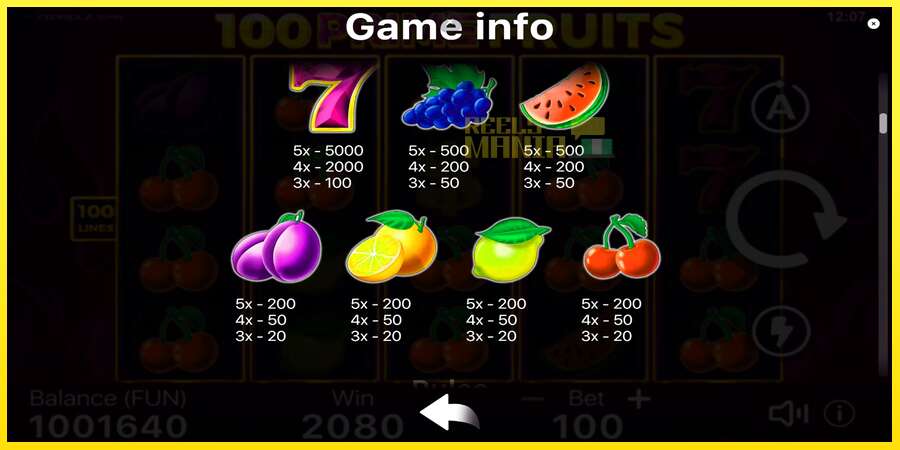 Riktiga pengar med en spelautomat 100 Prime Fruits, bild 6