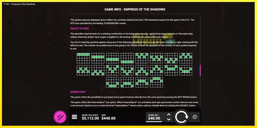 Riktiga pengar med en spelautomat Empress of the Shadows, bild 7