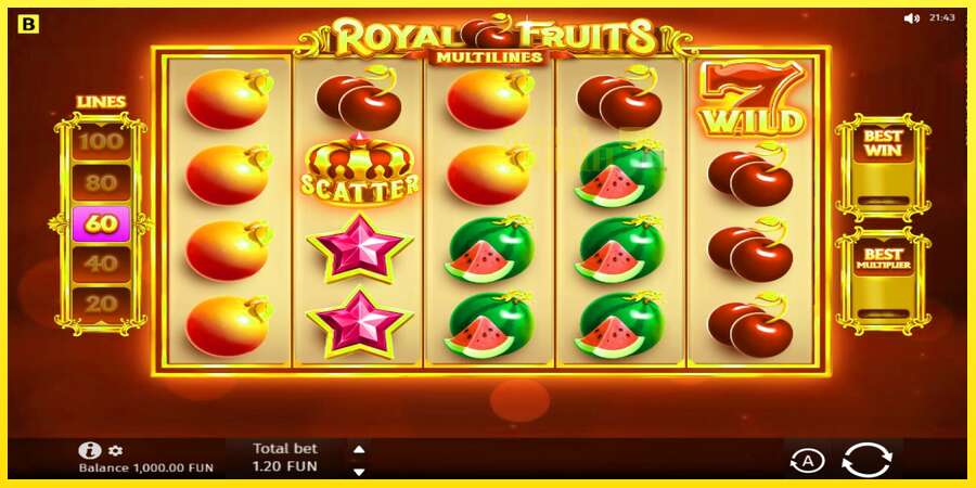 Riktiga pengar med en spelautomat Royal Fruits Multilines, bild 1