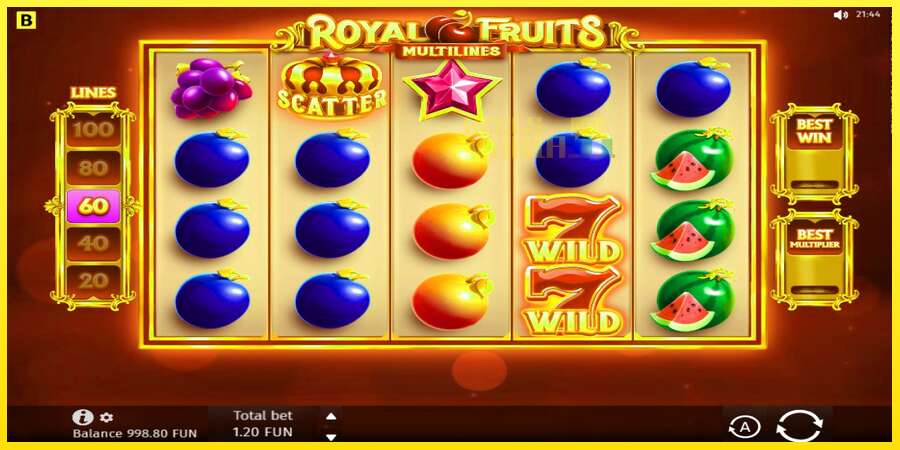 Riktiga pengar med en spelautomat Royal Fruits Multilines, bild 2