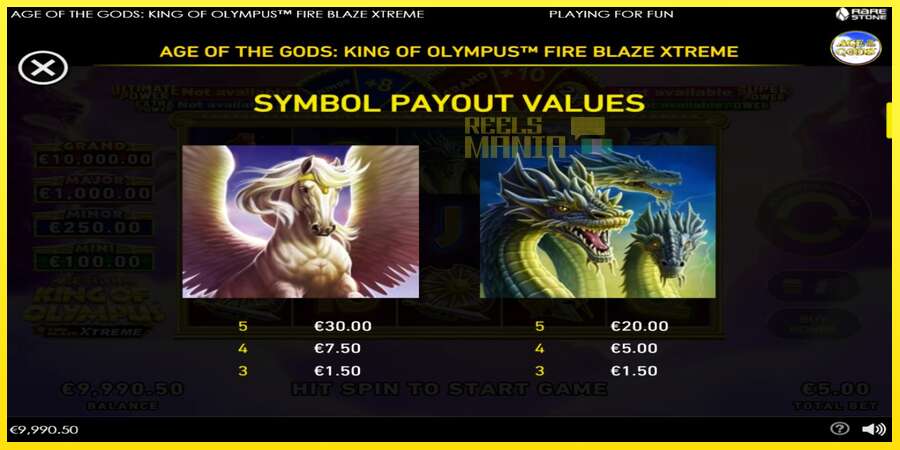 Riktiga pengar med en spelautomat Age of the Gods: King of Olympus Fire Blaze Xtreme, bild 6