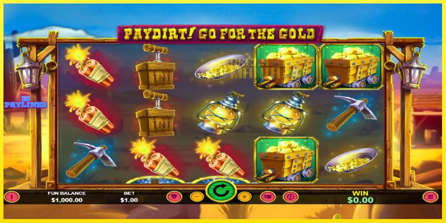 Riktiga pengar med en spelautomat Paydirt! Go for the Gold, bild 1