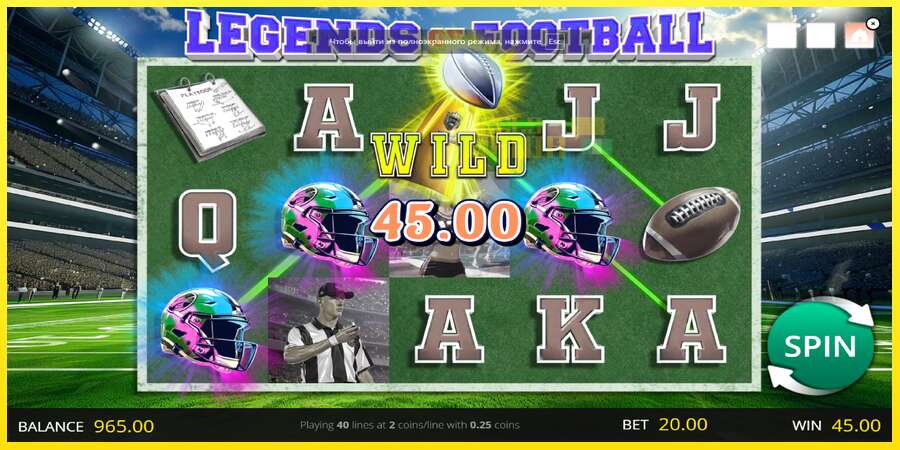 Riktiga pengar med en spelautomat Legends of Football, bild 4