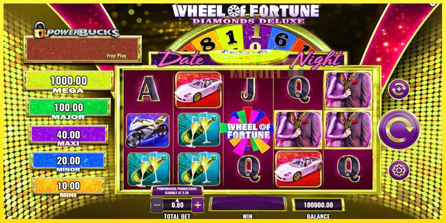 Riktiga pengar med en spelautomat PowerBucks Wheel of Fortune Diamonds Deluxe Date Night, bild 2