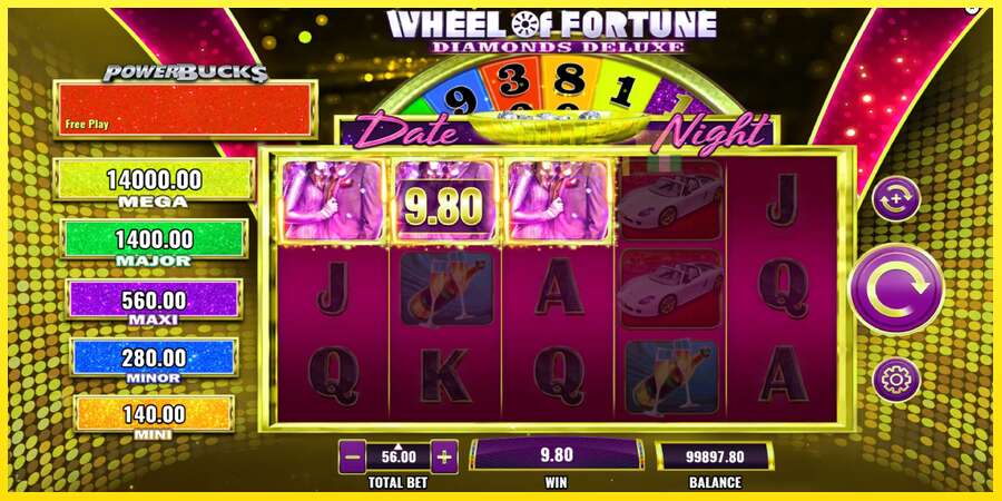 Riktiga pengar med en spelautomat PowerBucks Wheel of Fortune Diamonds Deluxe Date Night, bild 3