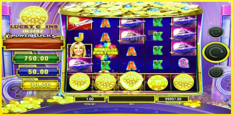 Riktiga pengar med en spelautomat PowerBucks Wheel of Fortune Lucky Coins On Stage, bild 2