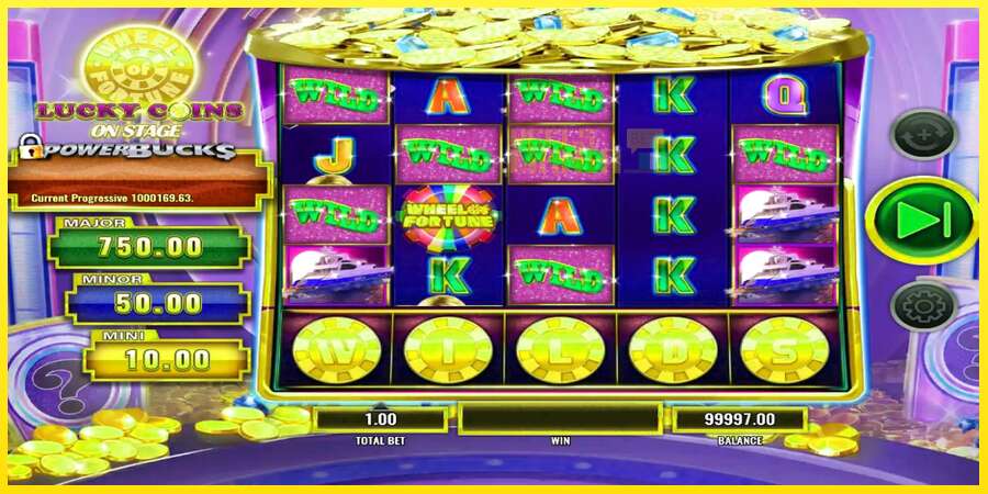 Riktiga pengar med en spelautomat PowerBucks Wheel of Fortune Lucky Coins On Stage, bild 3