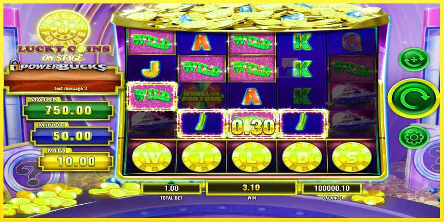 Riktiga pengar med en spelautomat PowerBucks Wheel of Fortune Lucky Coins On Stage, bild 4