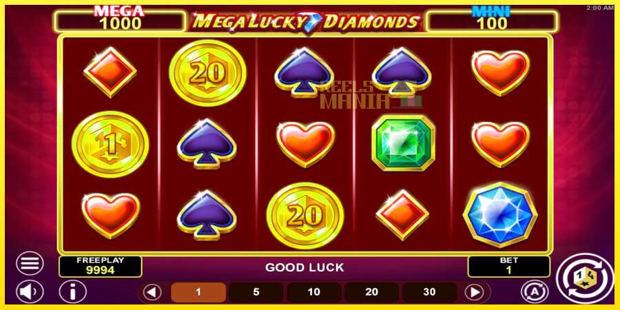 Riktiga pengar med en spelautomat Mega Lucky Diamonds Hold & Win, bild 2