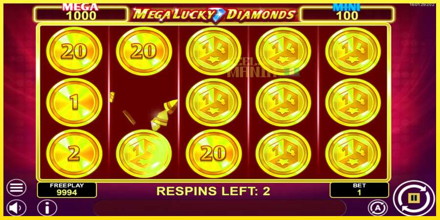 Riktiga pengar med en spelautomat Mega Lucky Diamonds Hold & Win, bild 3