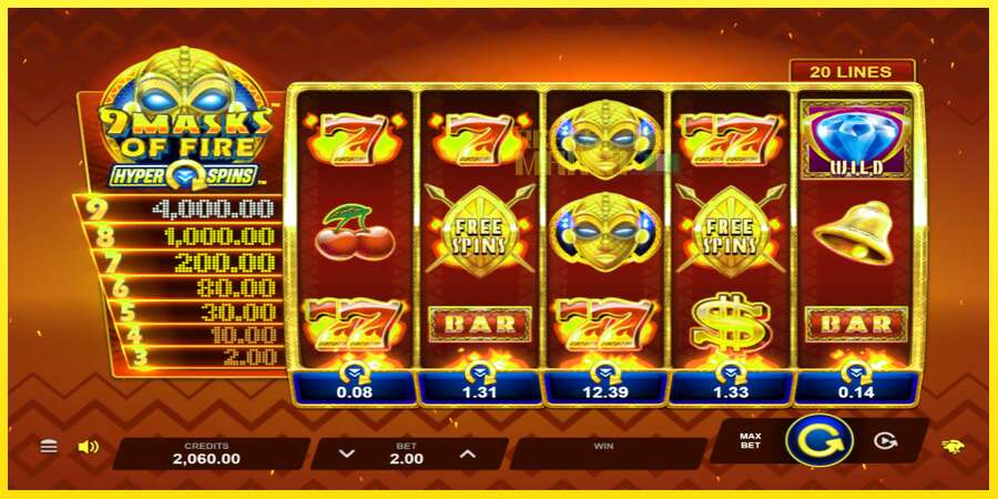 Riktiga pengar med en spelautomat 9 Masks of Fire HyperSpins, bild 1