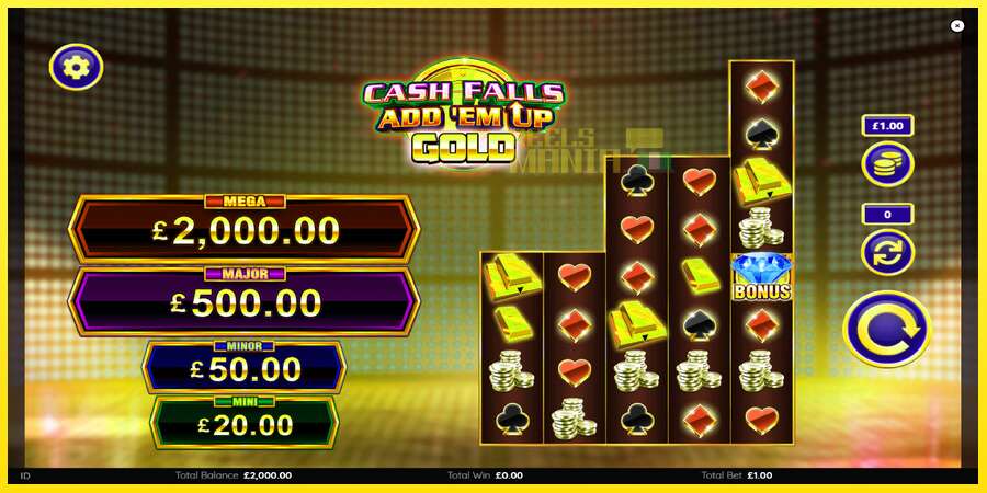 Riktiga pengar med en spelautomat Cash Falls: Add Em Up Gold, bild 2