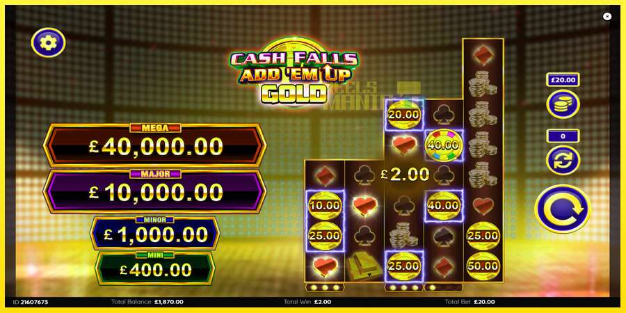 Riktiga pengar med en spelautomat Cash Falls: Add Em Up Gold, bild 4