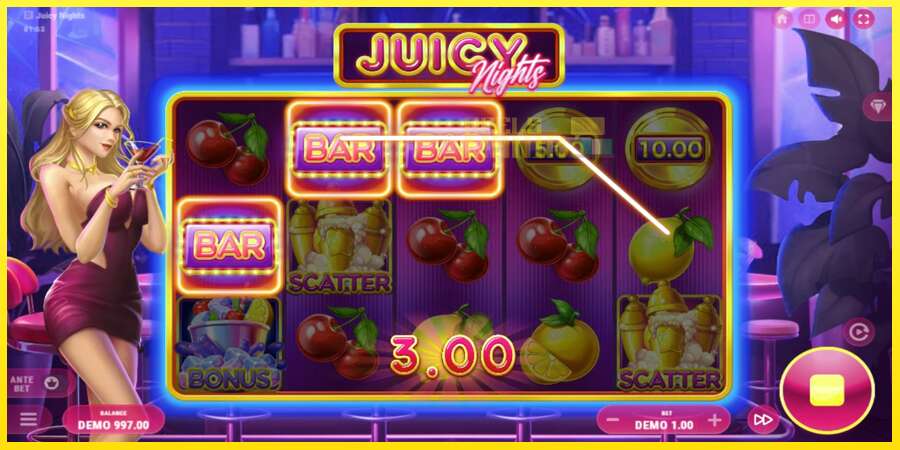 Riktiga pengar med en spelautomat Juicy Nights, bild 3