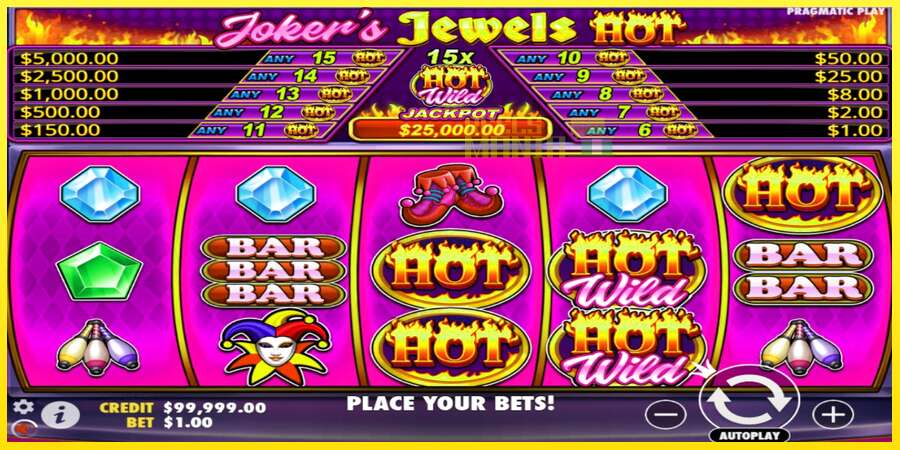 Riktiga pengar med en spelautomat Jokers Jewels Hot, bild 1