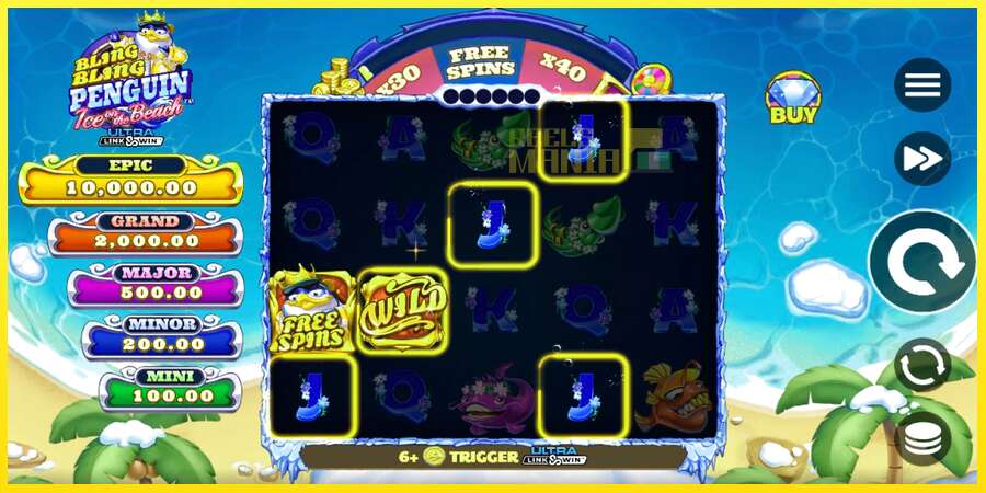 Riktiga pengar med en spelautomat Bling Bling Penguin: Ice On The Beach, bild 2