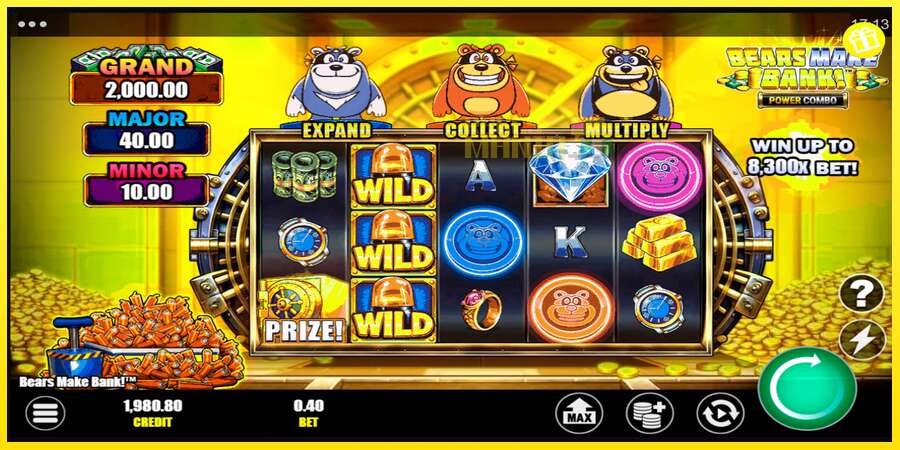 Riktiga pengar med en spelautomat Bears Make Bank! Power Combo, bild 1