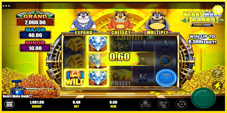 Riktiga pengar med en spelautomat Bears Make Bank! Power Combo, bild 2