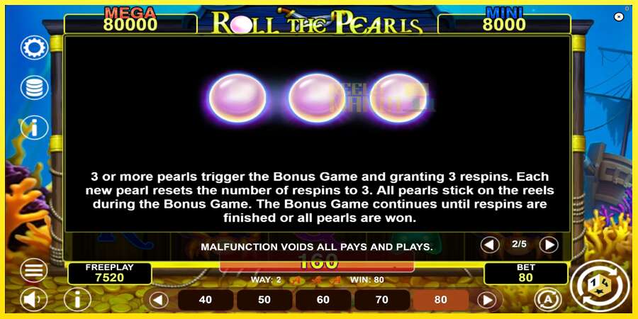 Riktiga pengar med en spelautomat Roll The Pearls Hold & Win, bild 6