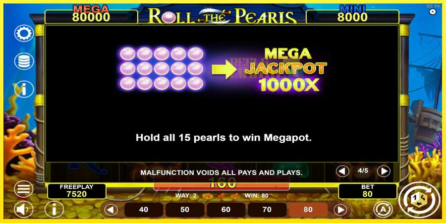 Riktiga pengar med en spelautomat Roll The Pearls Hold & Win, bild 7