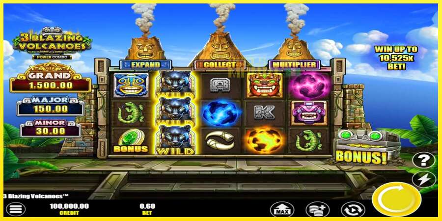 Riktiga pengar med en spelautomat 3 Blazing Volcanoes Power Combo, bild 1