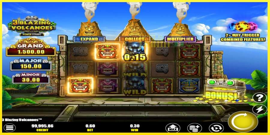 Riktiga pengar med en spelautomat 3 Blazing Volcanoes Power Combo, bild 3