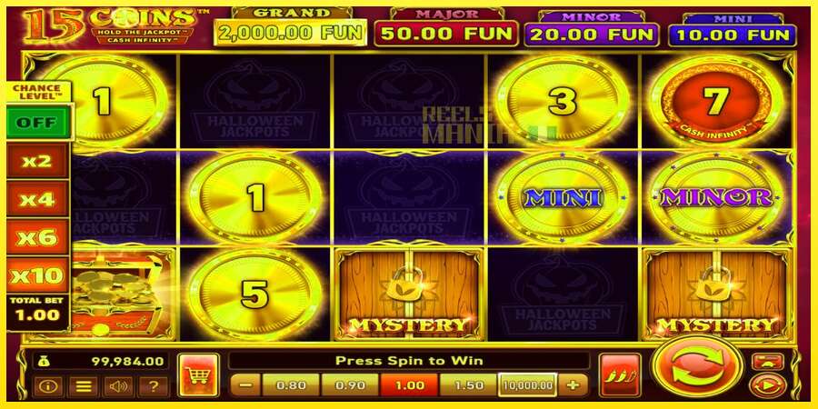 Riktiga pengar med en spelautomat 15 Coins Grand Gold Edition Halloween Jackpot, bild 2