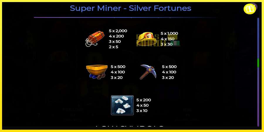 Riktiga pengar med en spelautomat Super Miner Silver Fortunes, bild 6