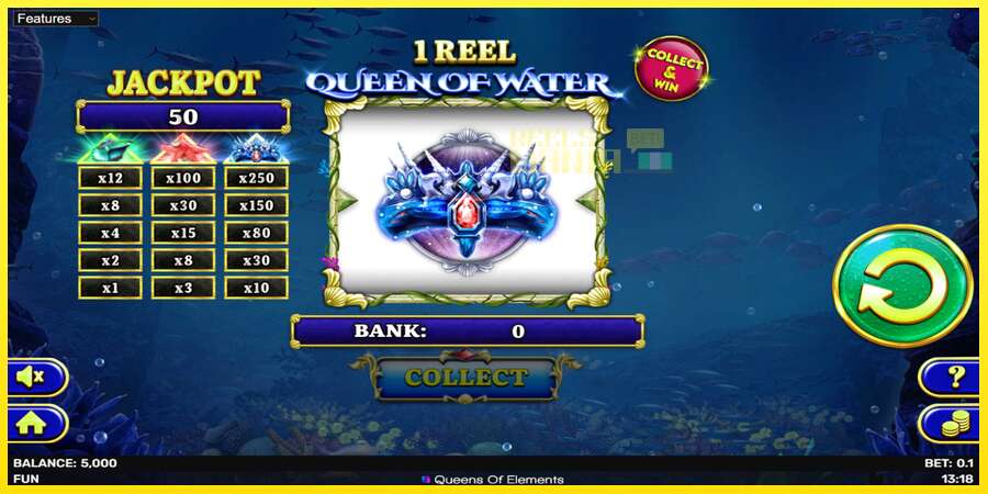 Riktiga pengar med en spelautomat 1 Reel Queen of Water, bild 2