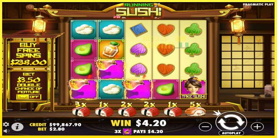 Riktiga pengar med en spelautomat Running Sushi, bild 4