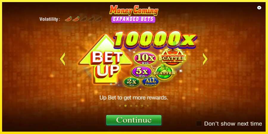 Riktiga pengar med en spelautomat Money Coming 2 – Expanded Bets, bild 1