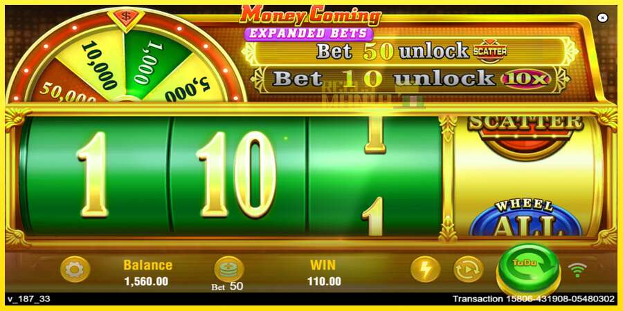 Riktiga pengar med en spelautomat Money Coming 2 – Expanded Bets, bild 3