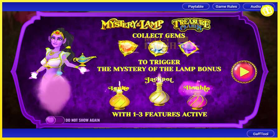 Riktiga pengar med en spelautomat Mystery of the Lamp Treasure Oasis, bild 1