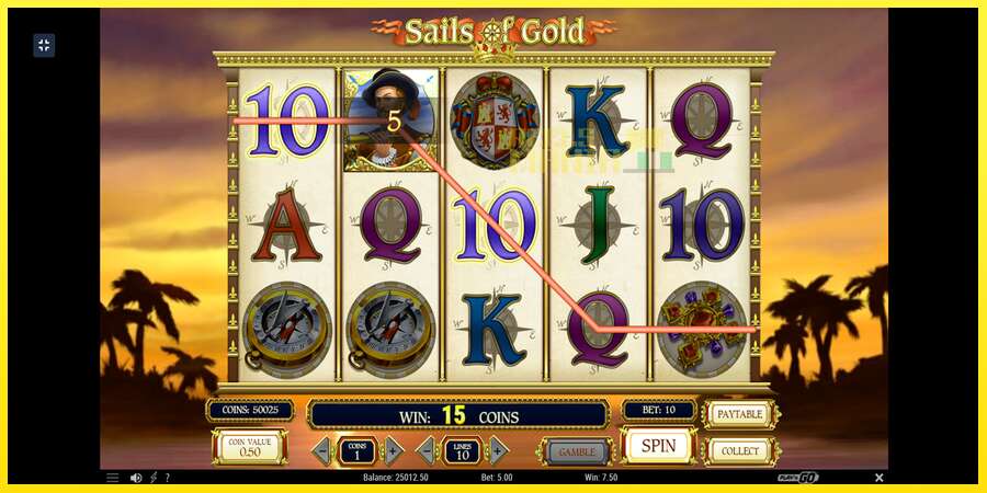 Riktiga pengar med en spelautomat Sails of Gold, bild 5