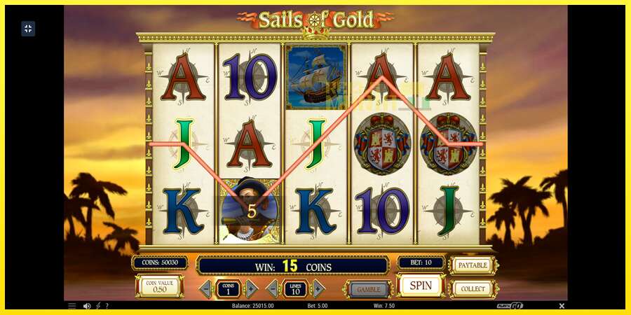 Riktiga pengar med en spelautomat Sails of Gold, bild 6