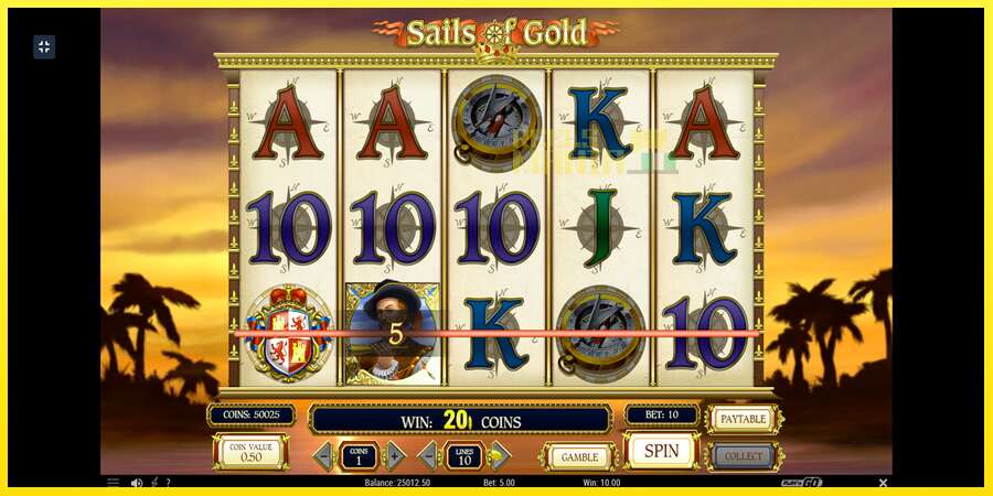 Riktiga pengar med en spelautomat Sails of Gold, bild 8