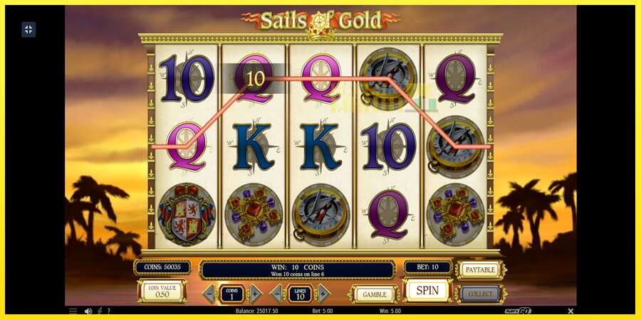 Riktiga pengar med en spelautomat Sails of Gold, bild 9